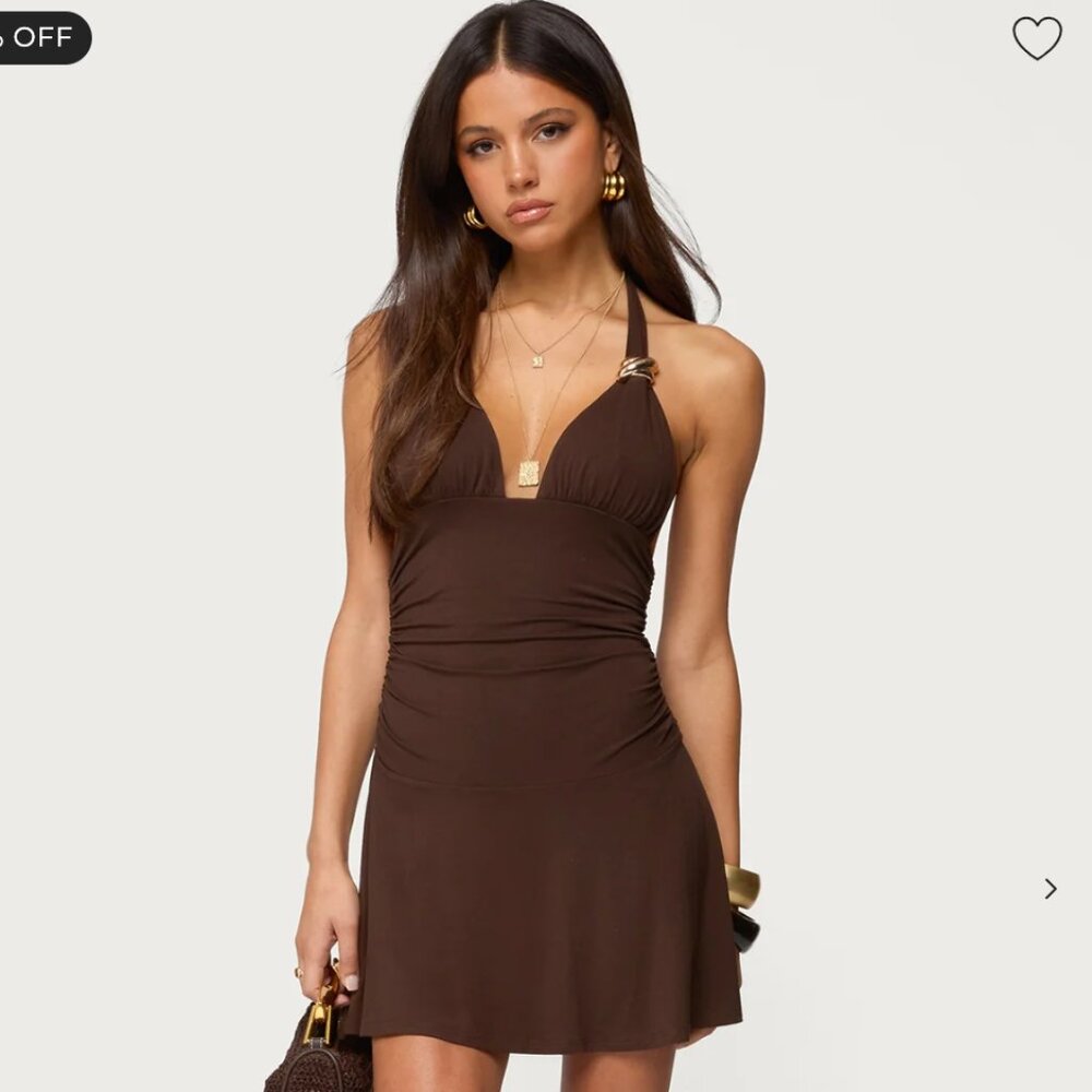 Edikted Rafaella Ruched Halter Mini Dress - Picture 4 of 5
